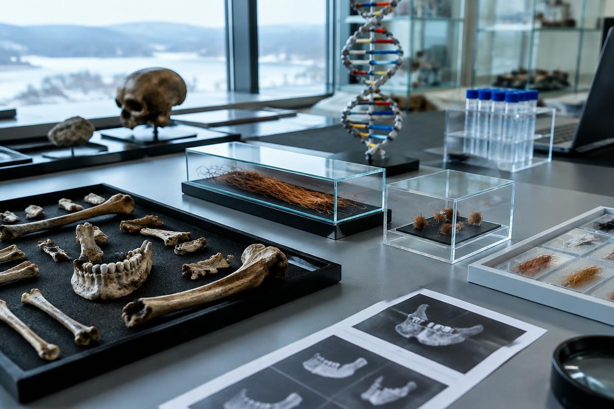 An archaeological genetics workbench with ancient remains and protected hair samples